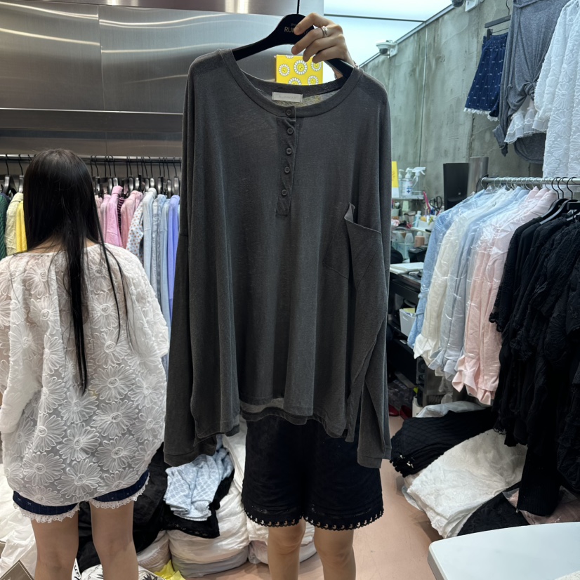 RUNWAY-런웨이韓國代購女裝新款休閑熱賣人氣長袖T恤口袋RUNWAY長袖T恤圖色5