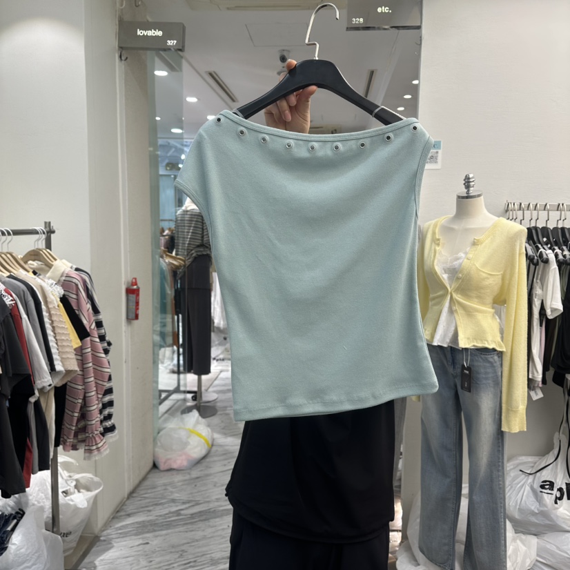 MOANA/ETC韓國代購女裝新品26春夏推薦休閑真品T恤不對稱MOANA/ETCT恤