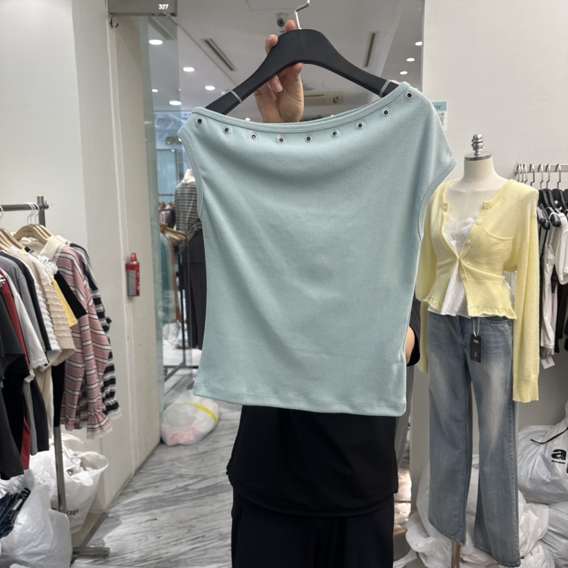 MOANA/ETC韓國代購女裝新品26春夏推薦休閑真品T恤不對稱MOANA/ETCT恤圖色4