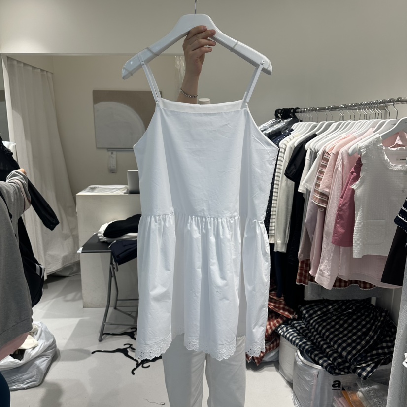 LORING RE I韓國代購女裝新品休閑26春夏職業連衣裙褶裥LORING RE-I/BARE連衣裙