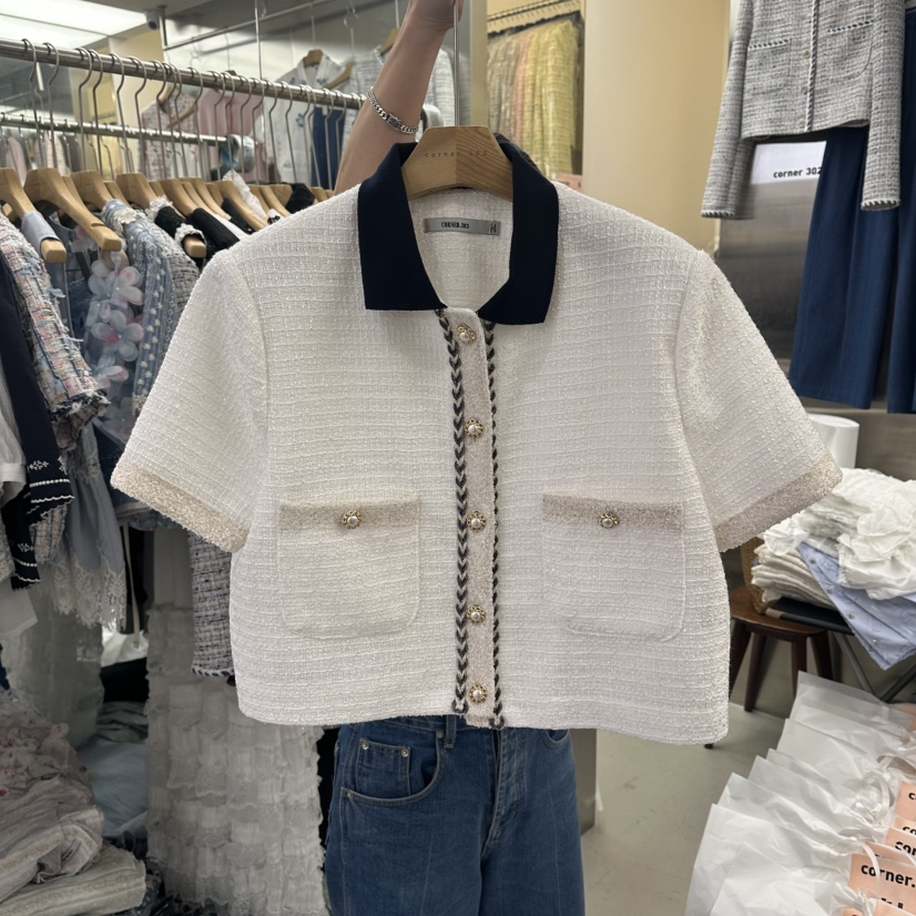 CORNER韓國直郵女裝新品真品熱賣推薦人氣休閑夾克粗花呢CORNER.302夾克圖色3