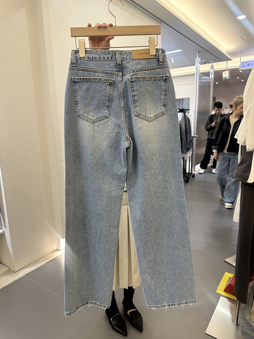 MONDAYMORING韓國代購女士新款26春夏真品職業熱賣牛仔褲MONDAYMORING牛仔褲