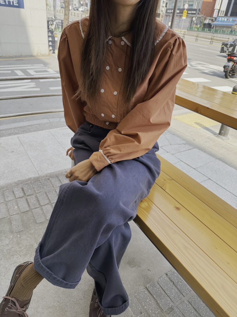 CAMEL-P韓國代購女士新品熱賣襯衫蕾絲衫Came_l 家襯衫/蕾絲衫