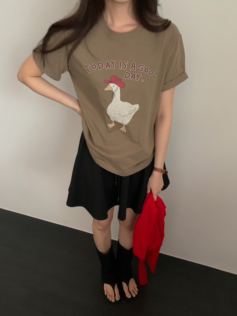 CAMEL-P韓國直郵實拍女士新款時尚T恤鴨Came_l 家T恤