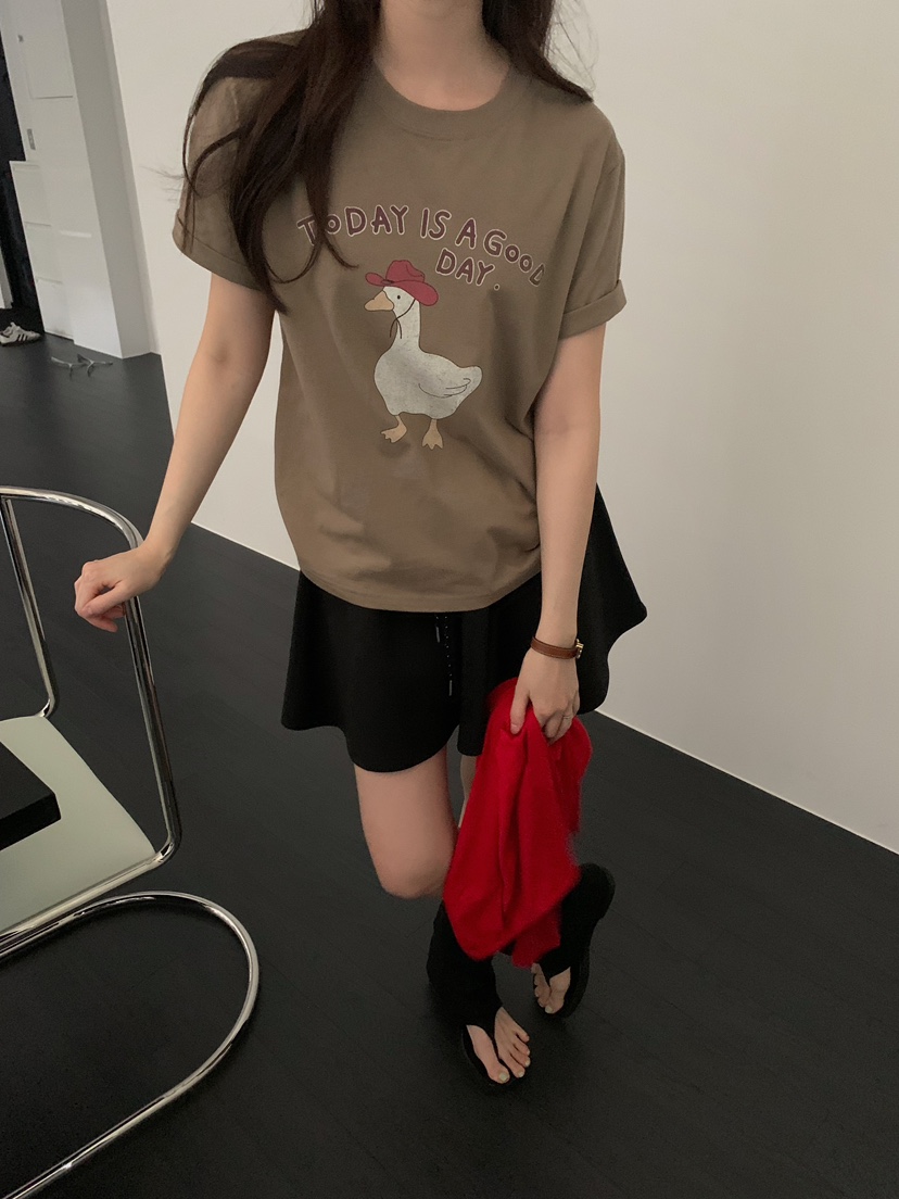CAMEL-P韓國直郵實拍女士新款時尚T恤鴨Came_l 家T恤