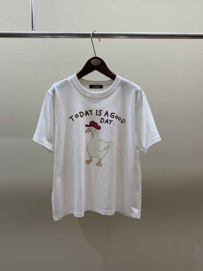 CAMEL-P韓國直郵實拍女士新款時尚T恤鴨Came_l 家T恤圖色2
