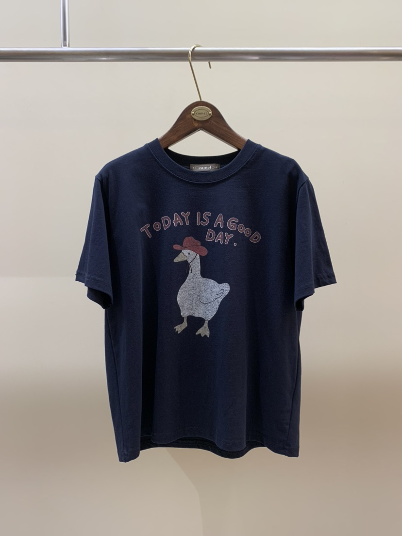 CAMEL-P韓國直郵實拍女士新款時尚T恤鴨Came_l 家T恤圖色3