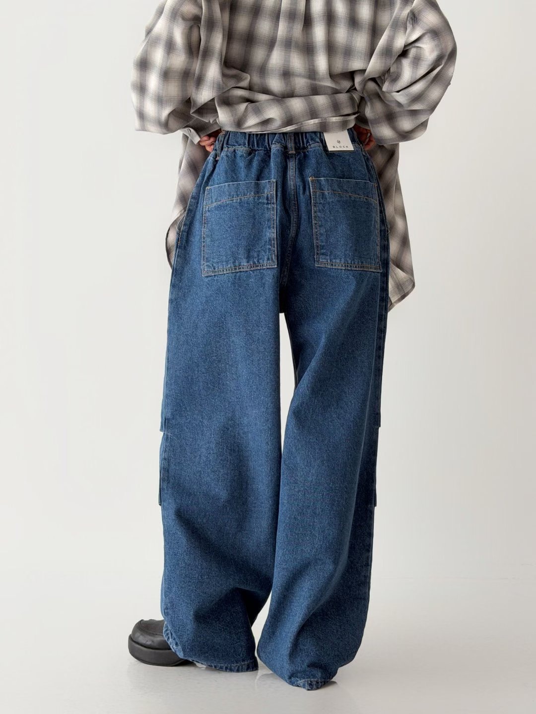 BLOCK韓國直郵實拍女裝新款人氣休閑熱賣推薦時尚職業牛仔褲BLOCK牛仔褲