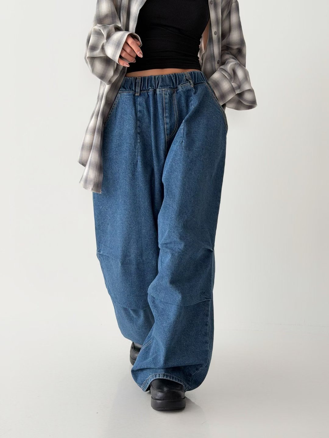 BLOCK韓國直郵實拍女裝新款人氣休閑熱賣推薦時尚職業牛仔褲BLOCK牛仔褲圖色2