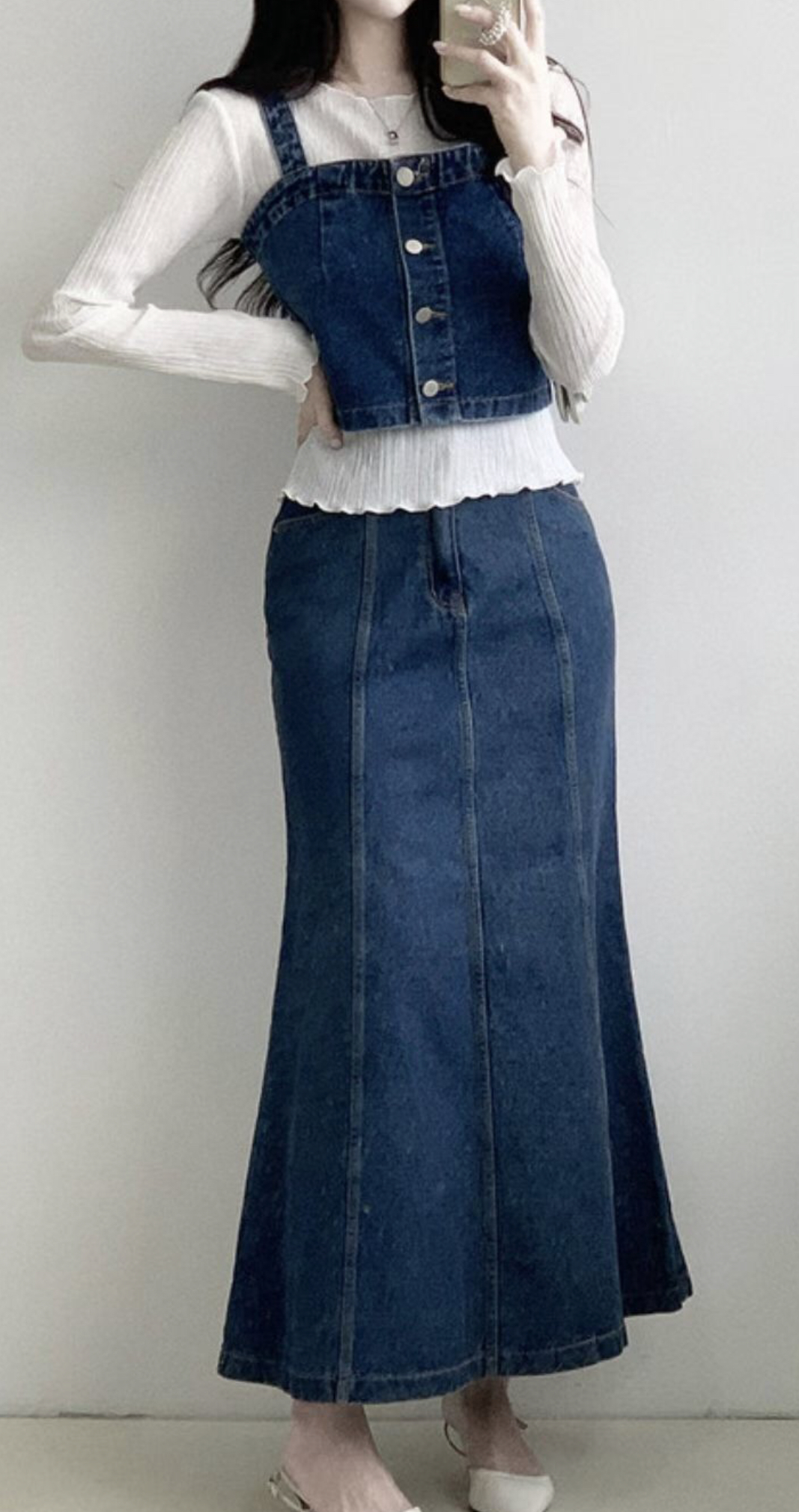 BLOCK韓國代購女裝新款26春夏熱賣休閑時尚人氣推薦職業長裙BLOCK長裙