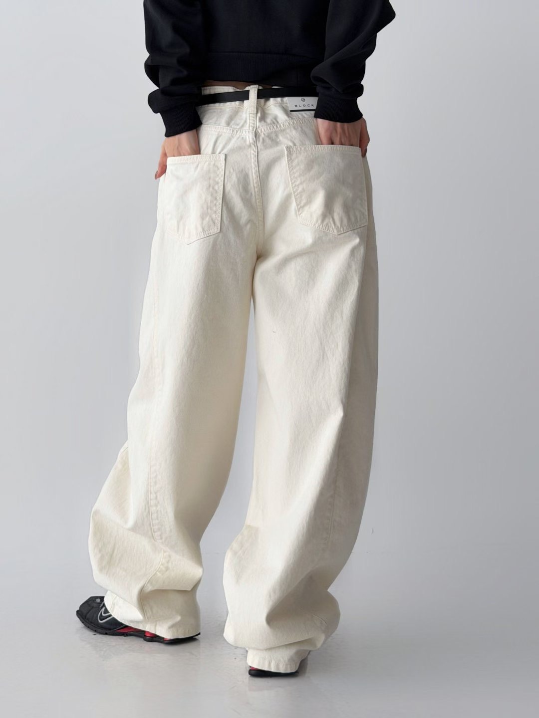 BLOCK韓國代購女士新款休閑時尚人氣熱賣26春夏牛仔褲不含腰帶BLOCK牛仔褲