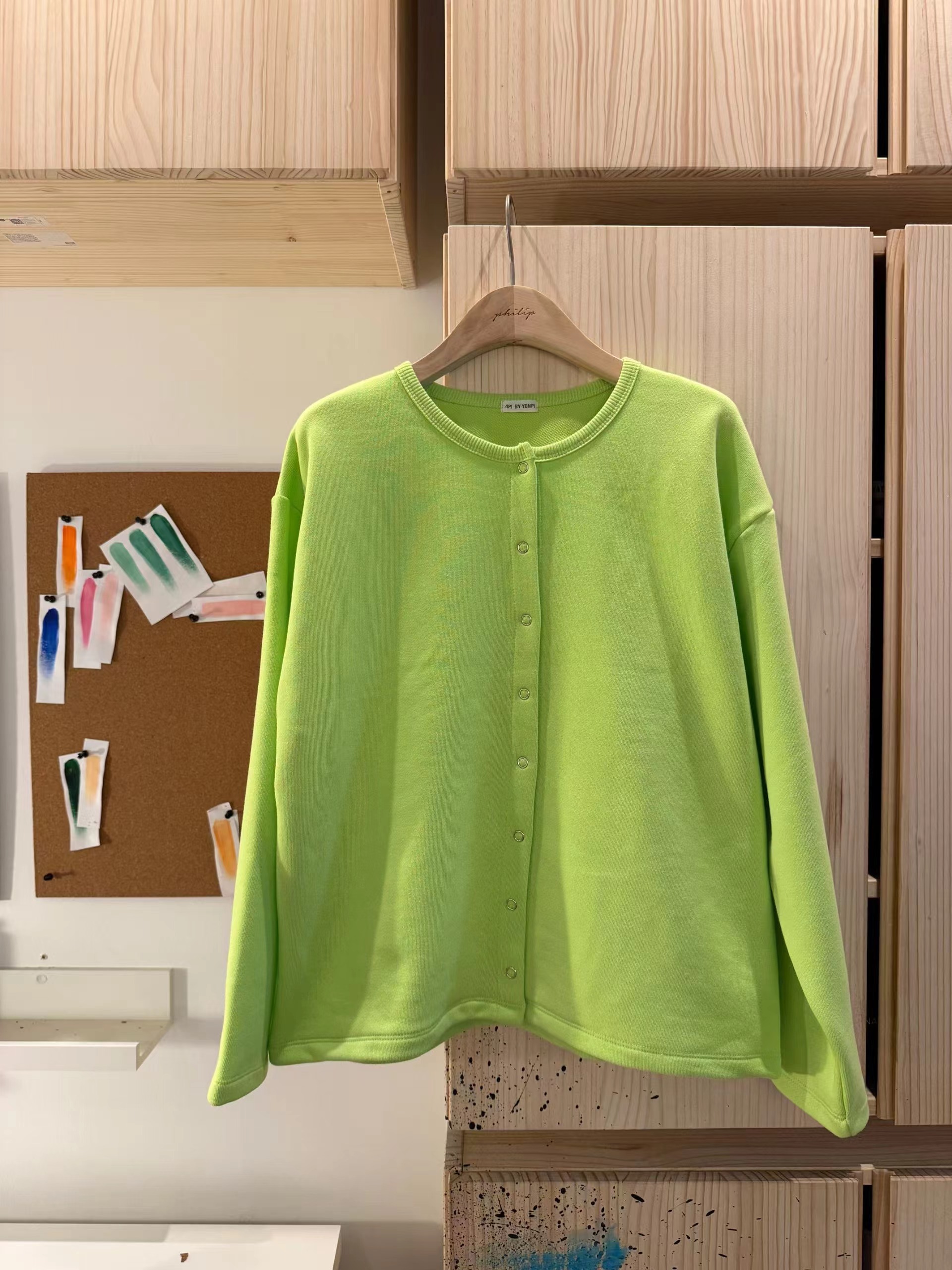 4PI韓國東大門直郵女士新款26春夏職業長袖T恤羊毛衫開襟4PI長袖T恤圖色3