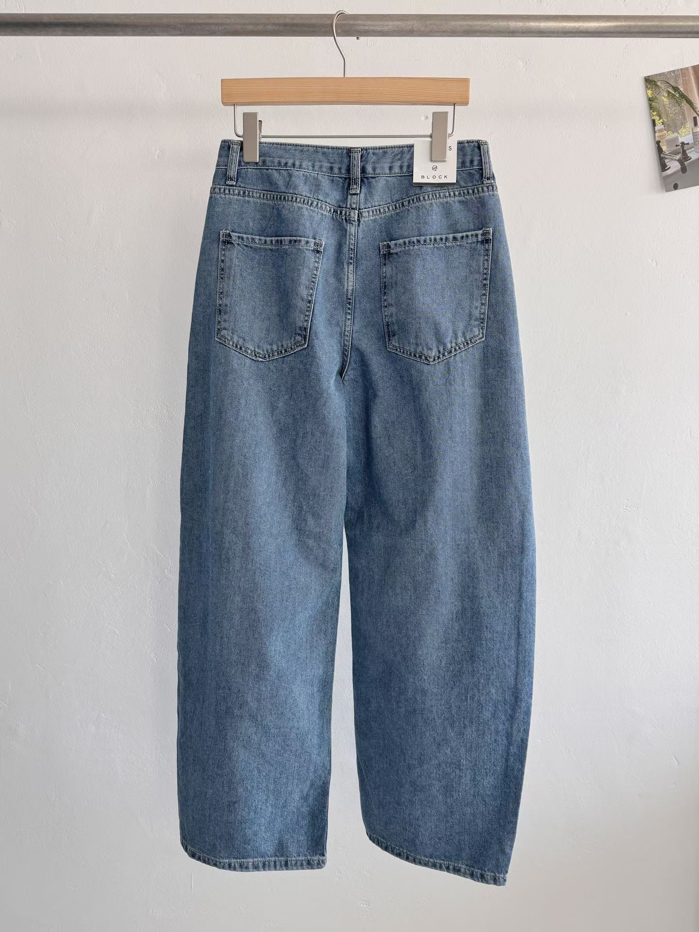 BLOCK韓國代購女士新品休閑職業26春夏人氣熱賣時尚牛仔褲BLOCK牛仔褲