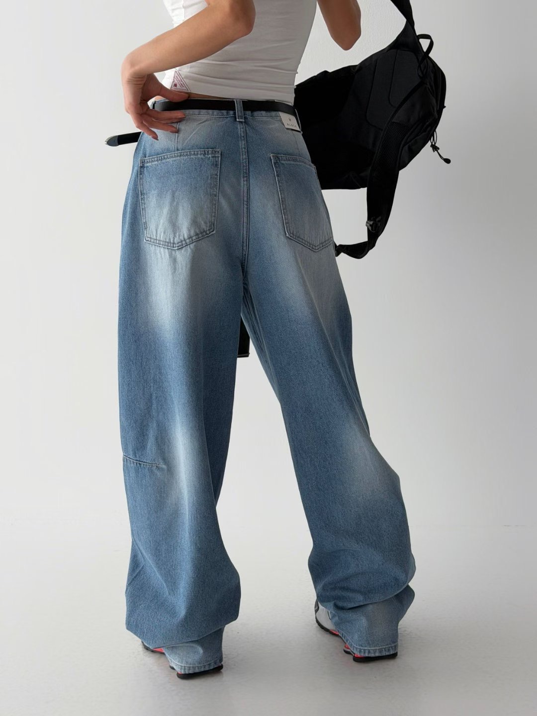 BLOCK韓國東大門直郵女裝新款推薦休閑熱賣牛仔褲不含腰帶BLOCK牛仔褲