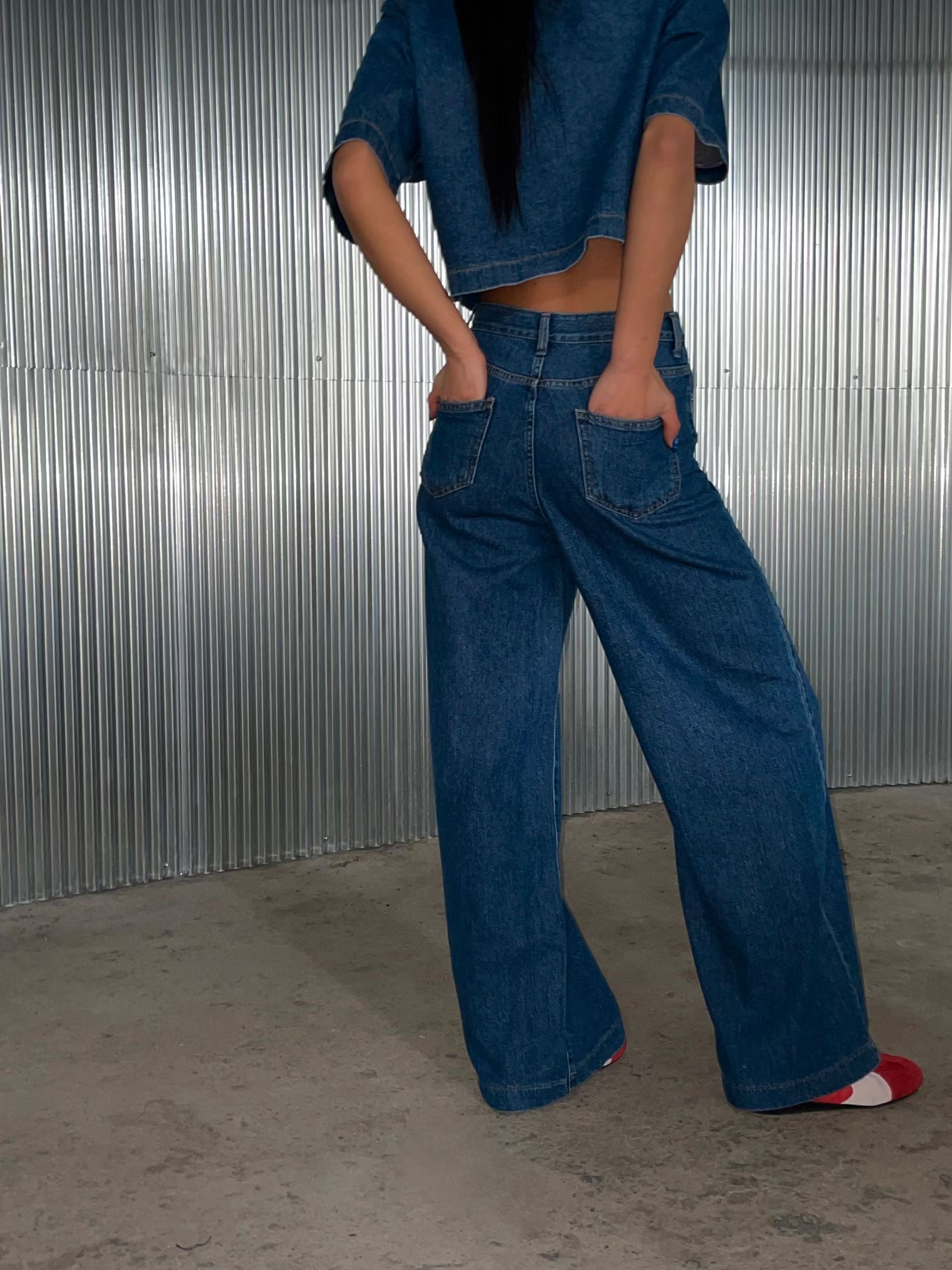 BLOCK韓國代購女裝新款時尚26春夏職業休閑熱賣人氣牛仔褲BLOCK牛仔褲