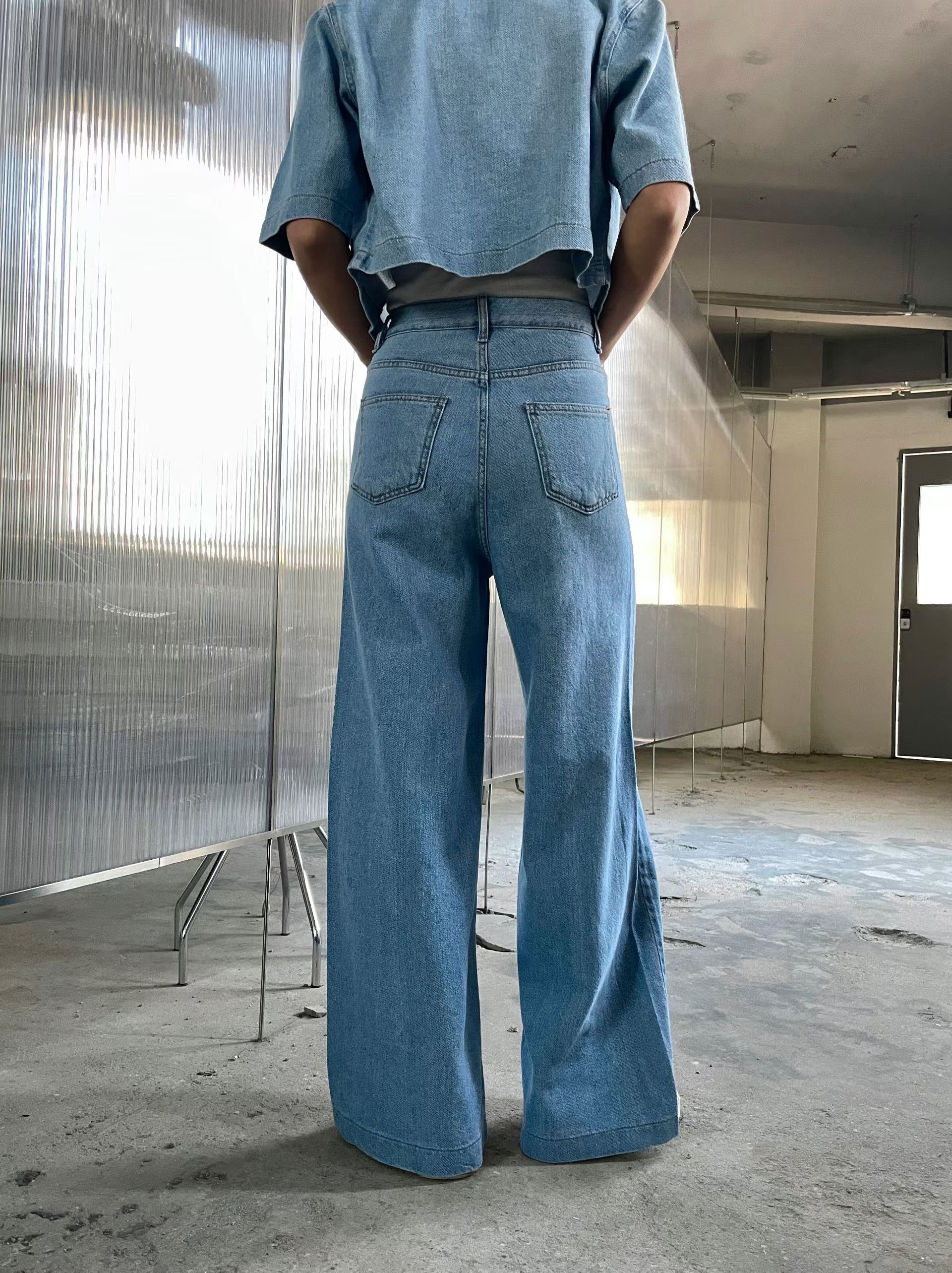 BLOCK韓國代購女裝新款時尚26春夏職業休閑熱賣人氣牛仔褲BLOCK牛仔褲