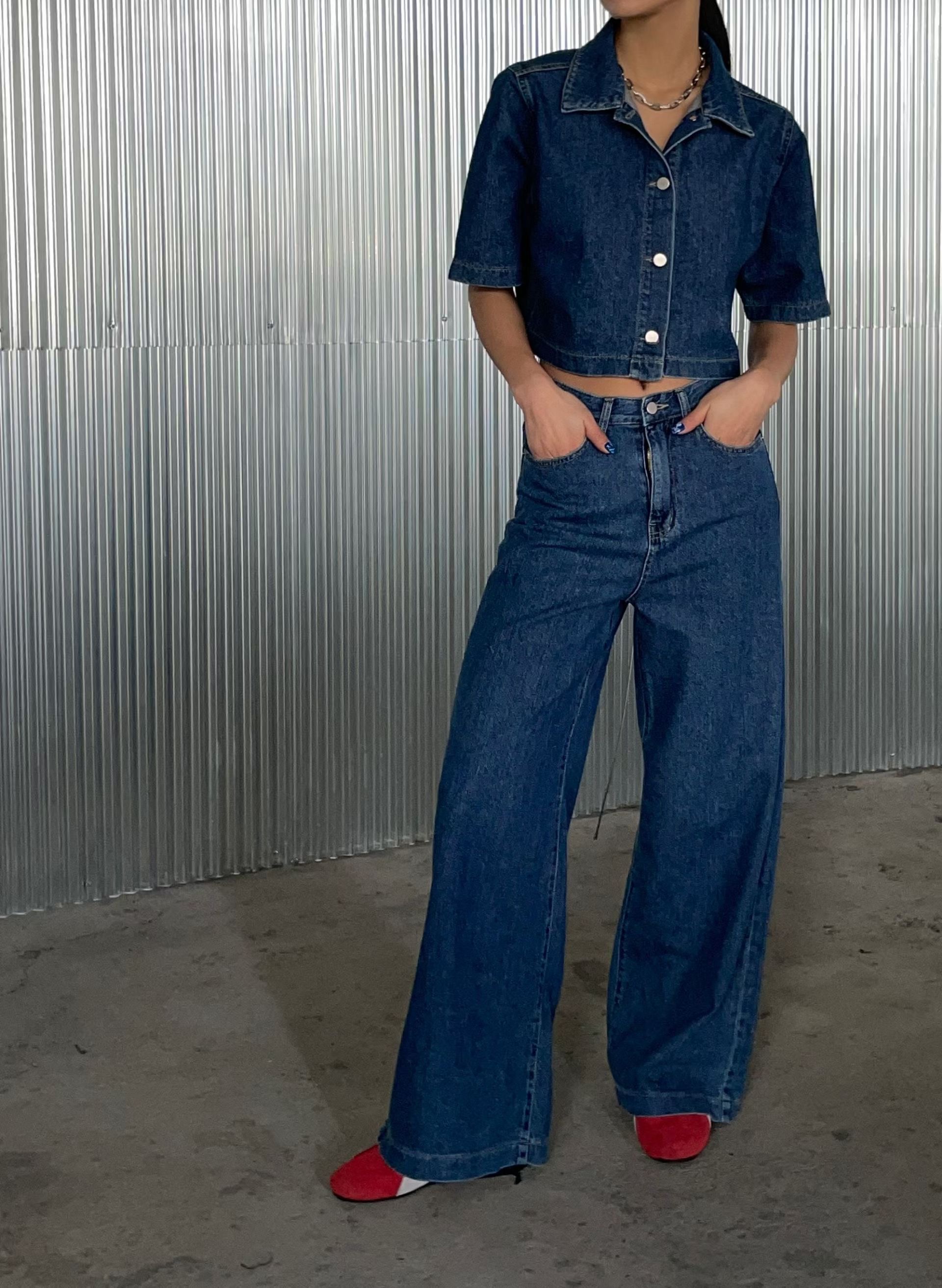 BLOCK韓國代購女裝新款時尚26春夏職業休閑熱賣人氣牛仔褲BLOCK牛仔褲圖色1