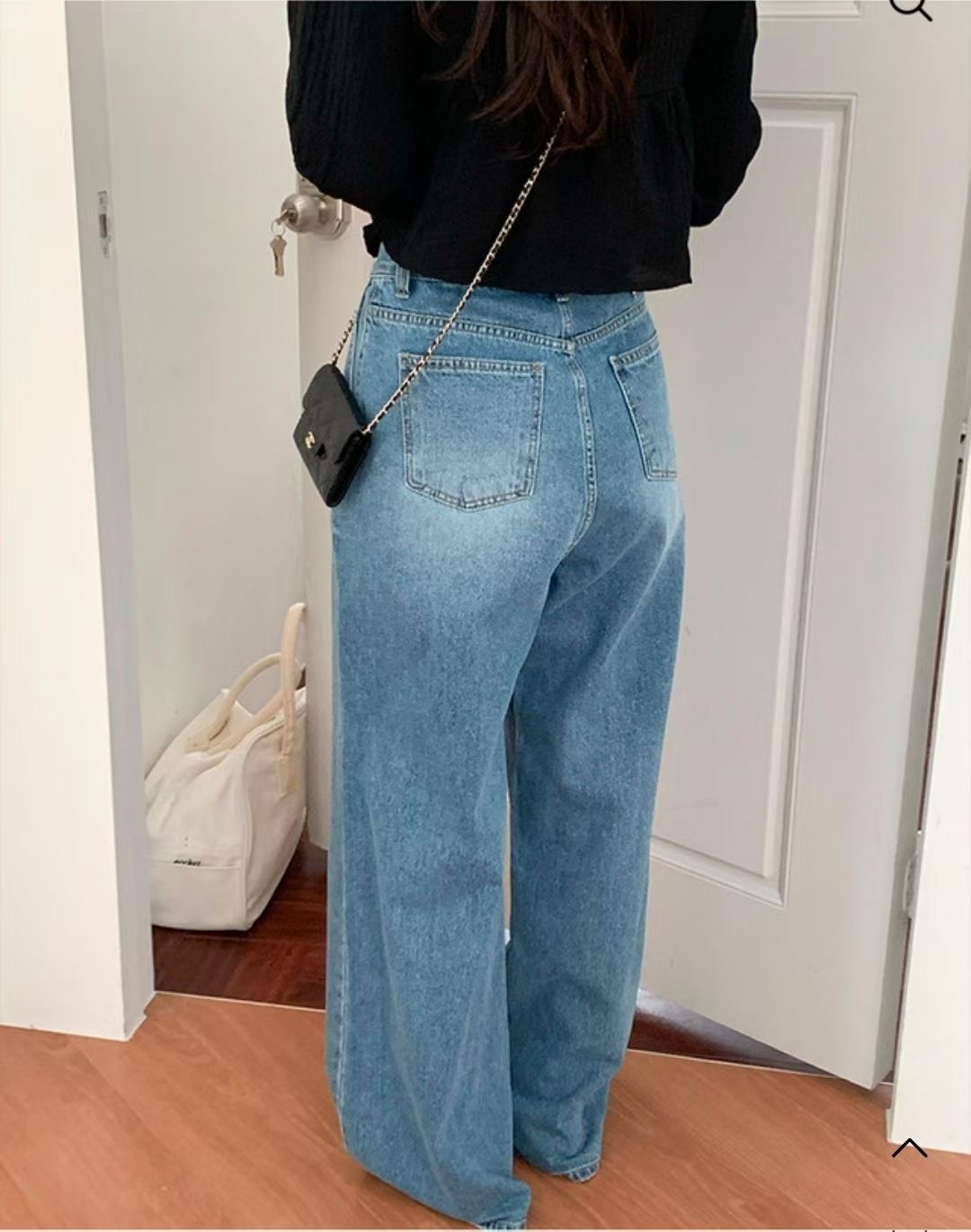 BLOCK韓國代購女士新品職業時尚26春夏推薦人氣休閑牛仔褲BLOCK牛仔褲