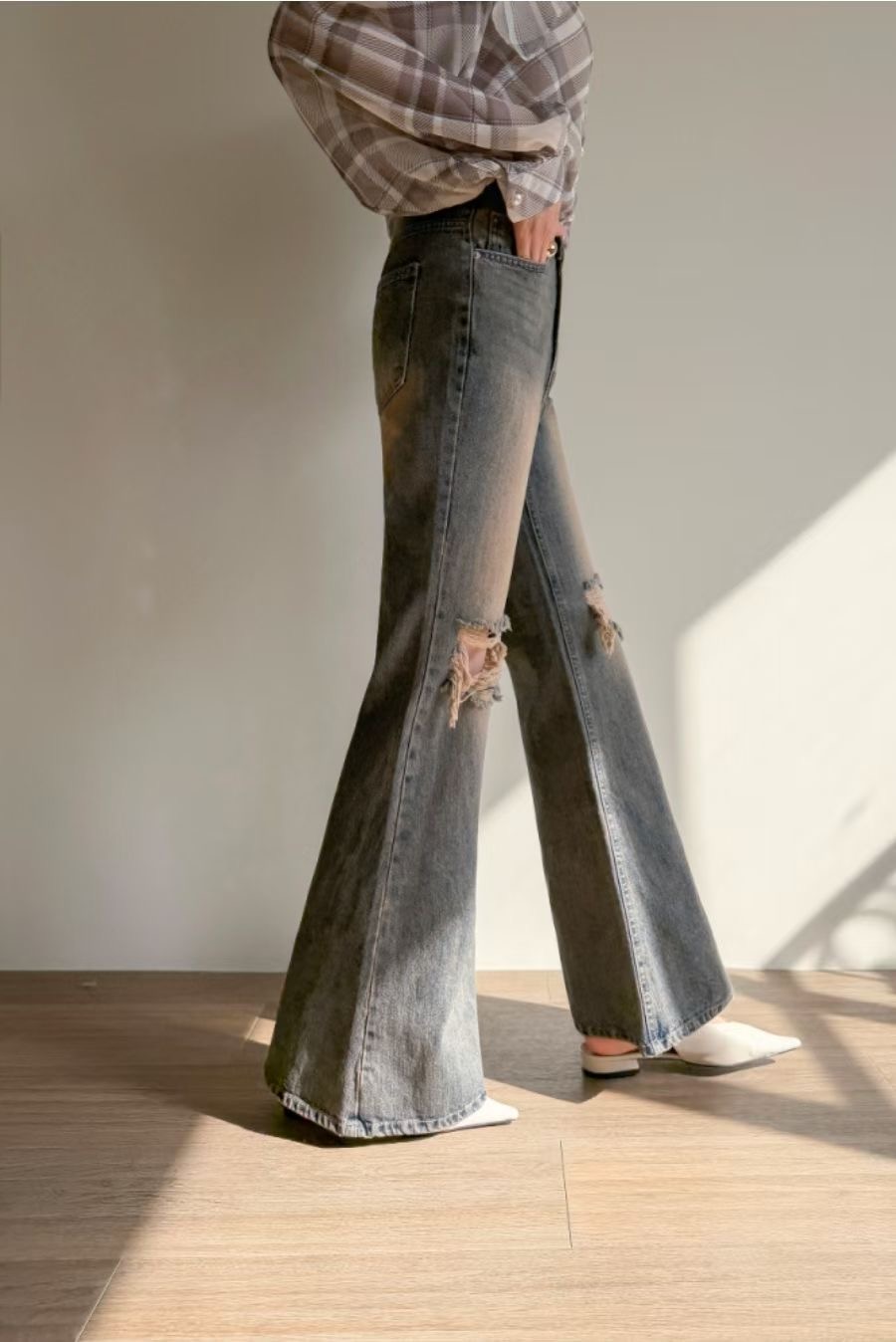 BLOCK韓國代購女士新款職業休閑人氣26春夏時尚推薦牛仔褲BLOCK牛仔褲