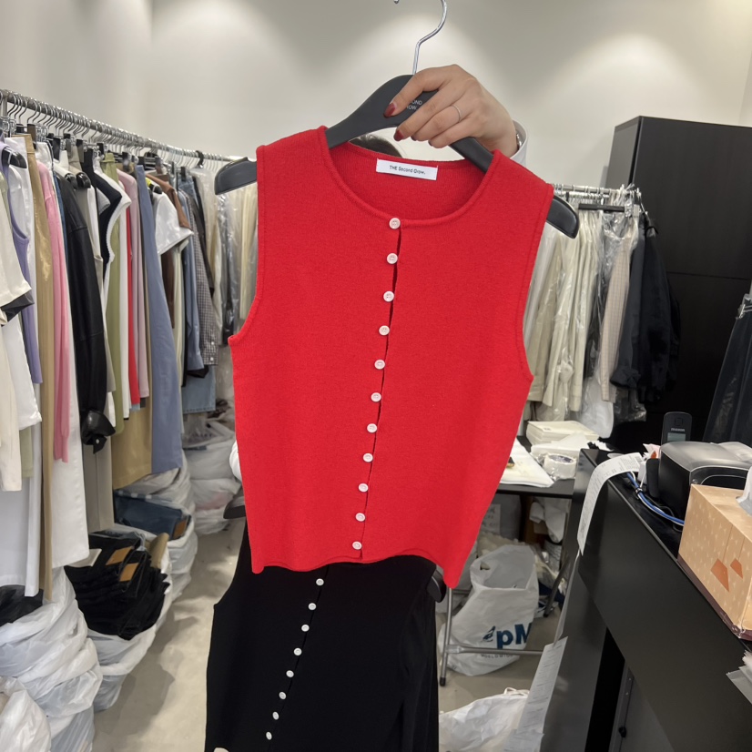 THE SECOND GROW韓國直郵實拍女士新款26春夏職業馬甲紐扣THE SECOND GROW馬甲圖色3