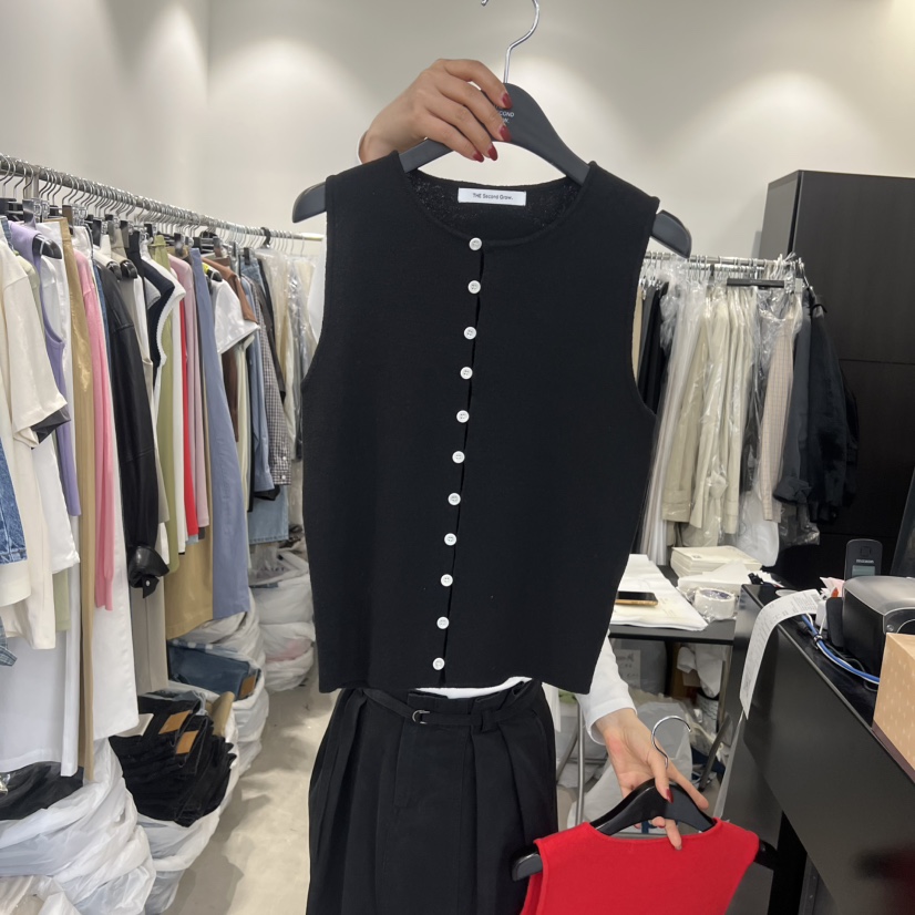 THE SECOND GROW韓國直郵實拍女士新款26春夏職業馬甲紐扣THE SECOND GROW馬甲圖色4