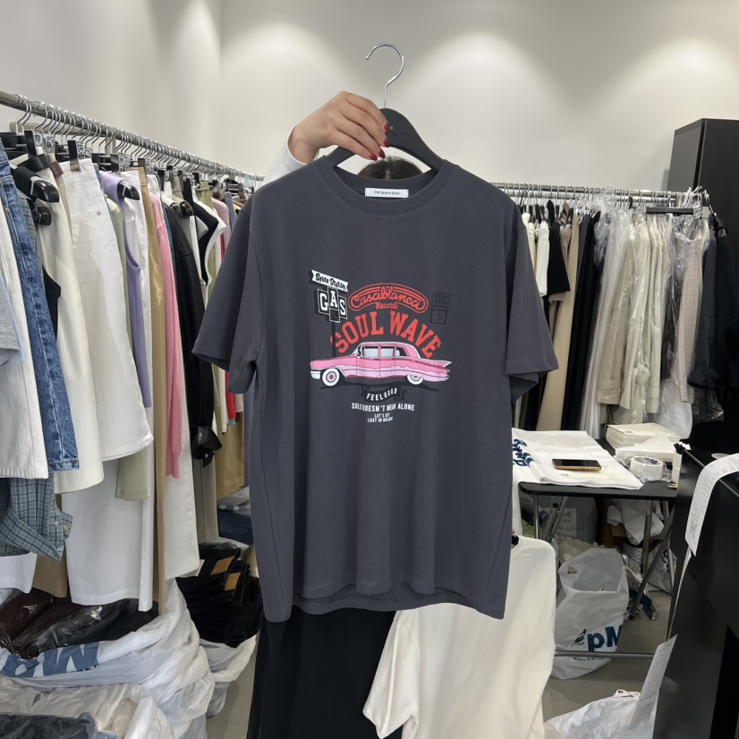 THE SECOND GROW韓國直郵女士新品推薦26春夏職業T恤復古THE SECOND GROWT恤圖色2