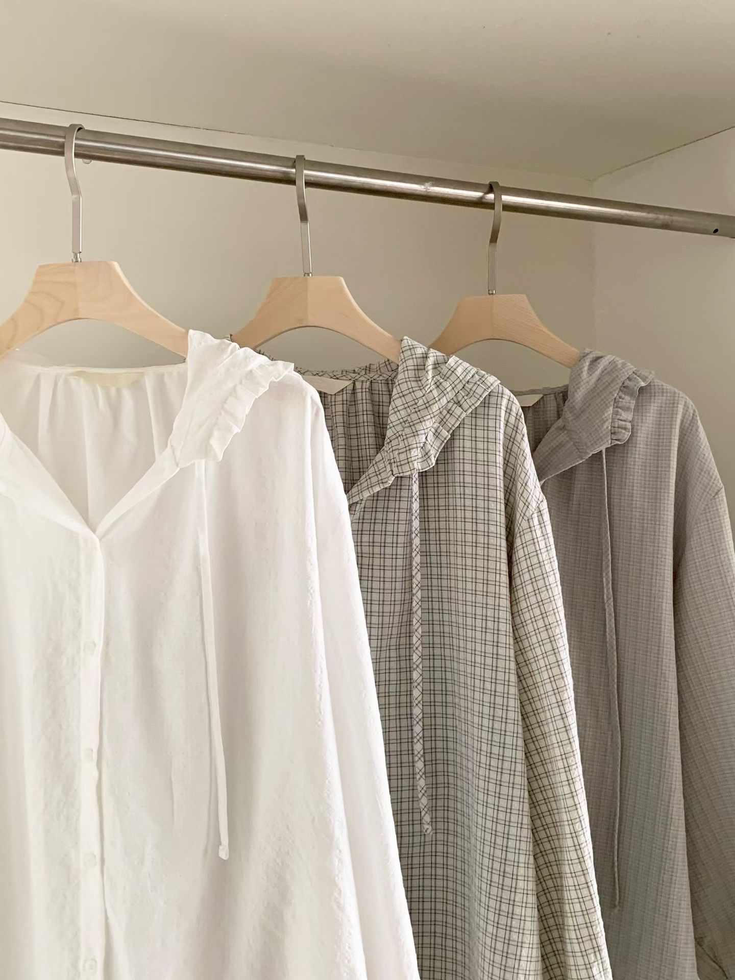 AND韓國直郵女士新品時尚26春夏職業推薦襯衫蕾絲衫連帽衫AND襯衫/蕾絲衫