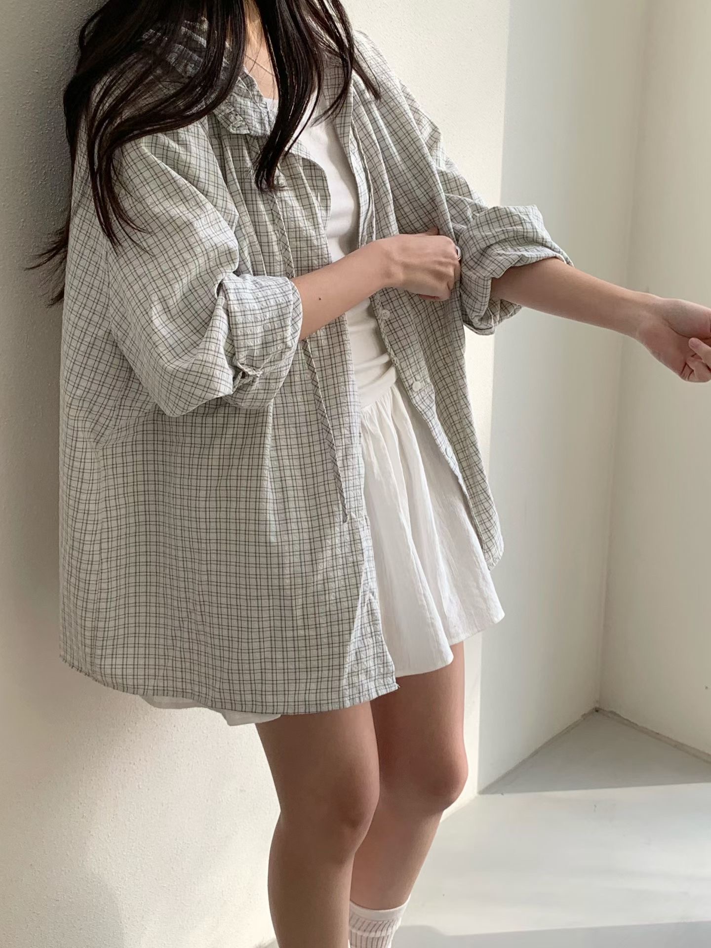 AND韓國直郵女士新品時尚26春夏職業推薦襯衫蕾絲衫連帽衫AND襯衫/蕾絲衫