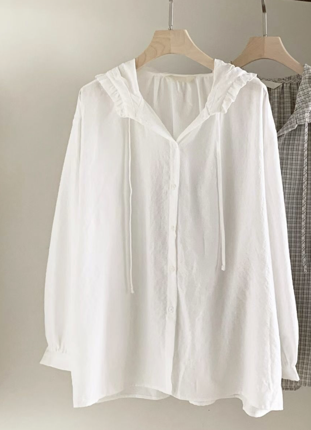 AND韓國直郵女士新品時尚26春夏職業推薦襯衫蕾絲衫連帽衫AND襯衫/蕾絲衫圖色1