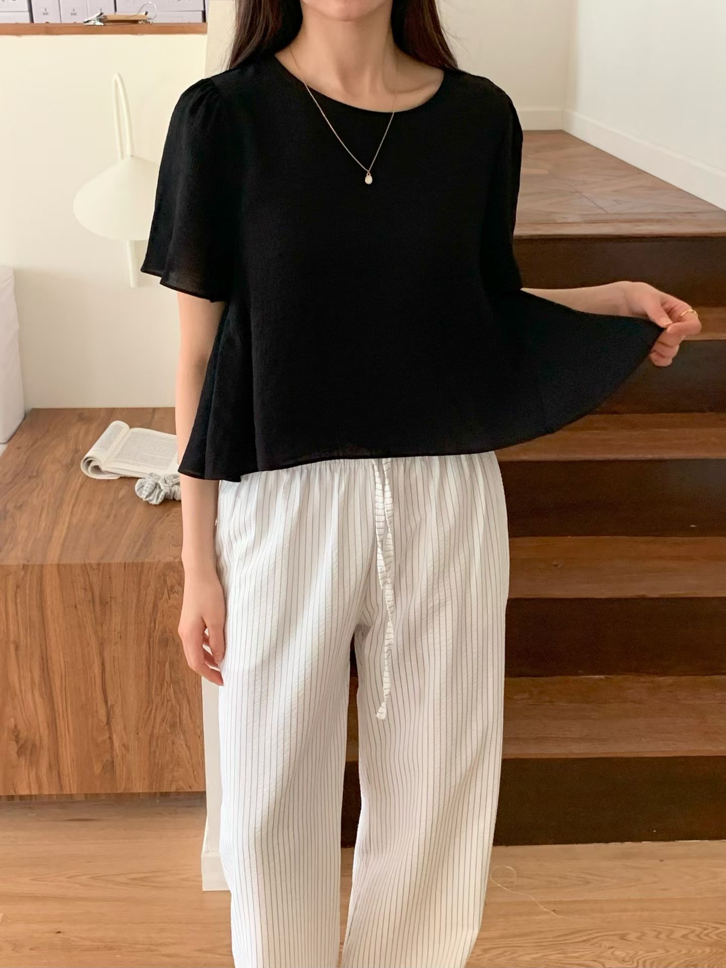 AND韓國代購女士新款人氣熱賣時尚26春夏職業休閑襯衫蕾絲衫AND襯衫/蕾絲衫