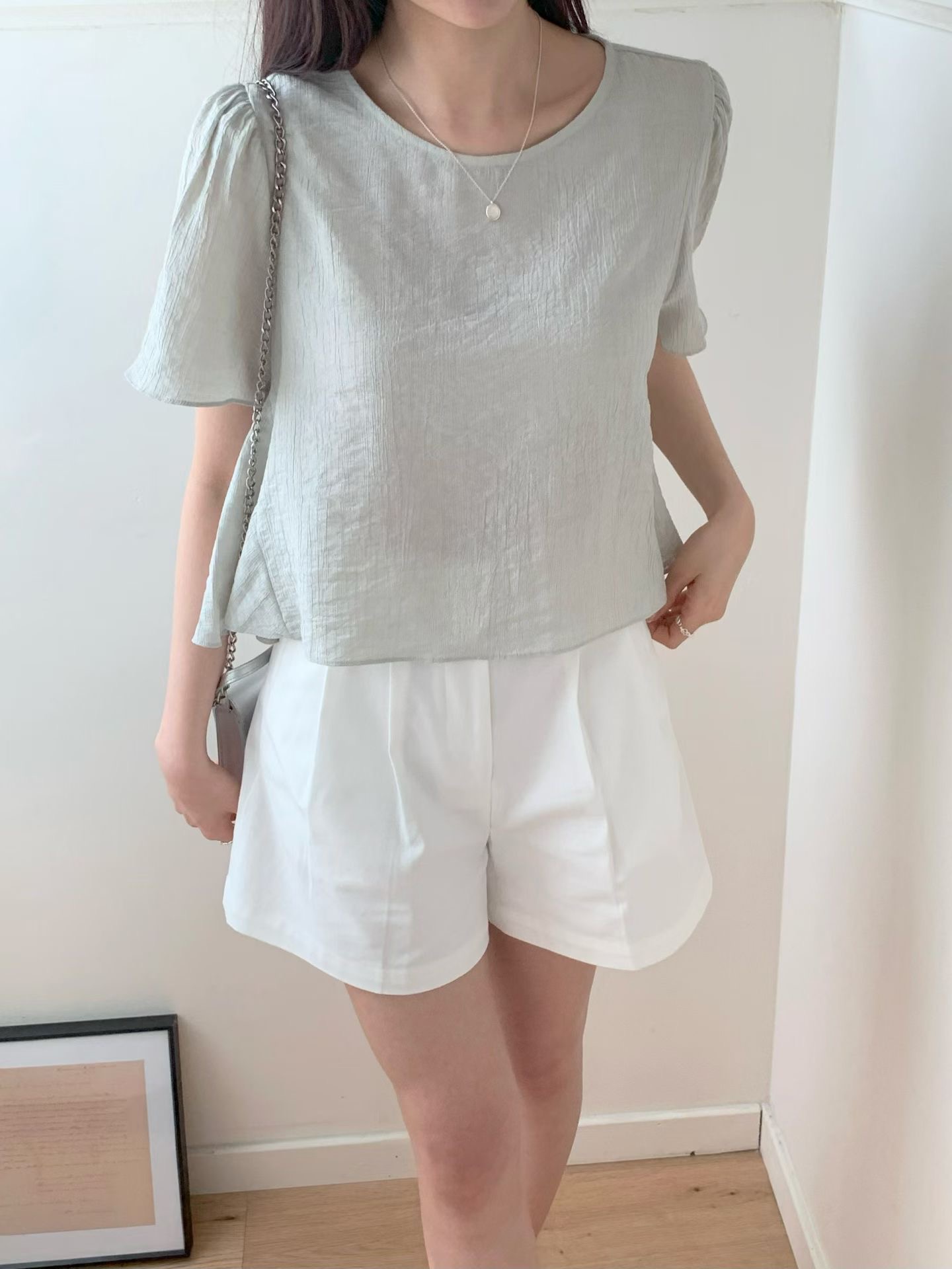 AND韓國代購女士新款人氣熱賣時尚26春夏職業休閑襯衫蕾絲衫AND襯衫/蕾絲衫圖色1