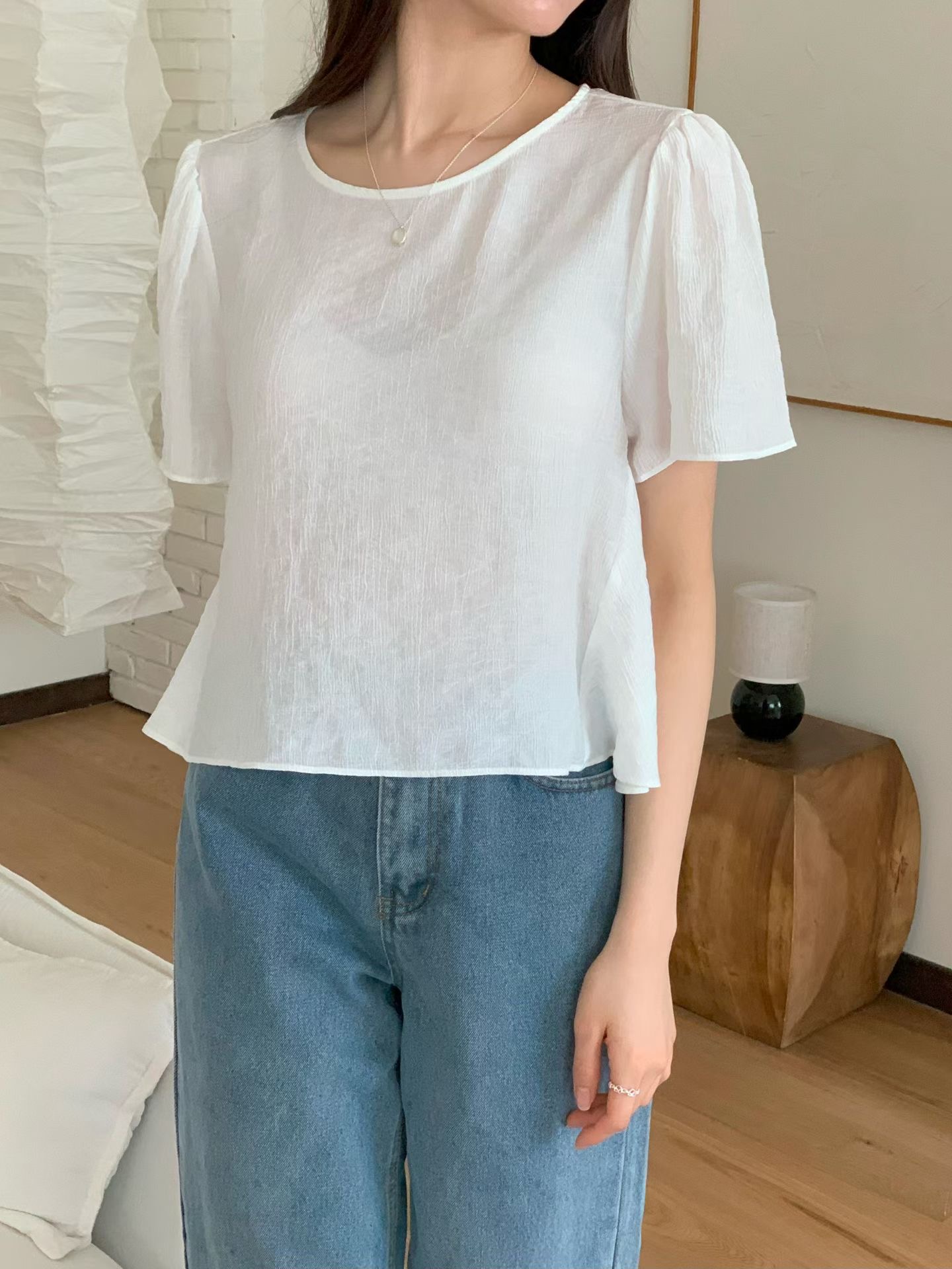 AND韓國代購女士新款人氣熱賣時尚26春夏職業休閑襯衫蕾絲衫AND襯衫/蕾絲衫圖色2