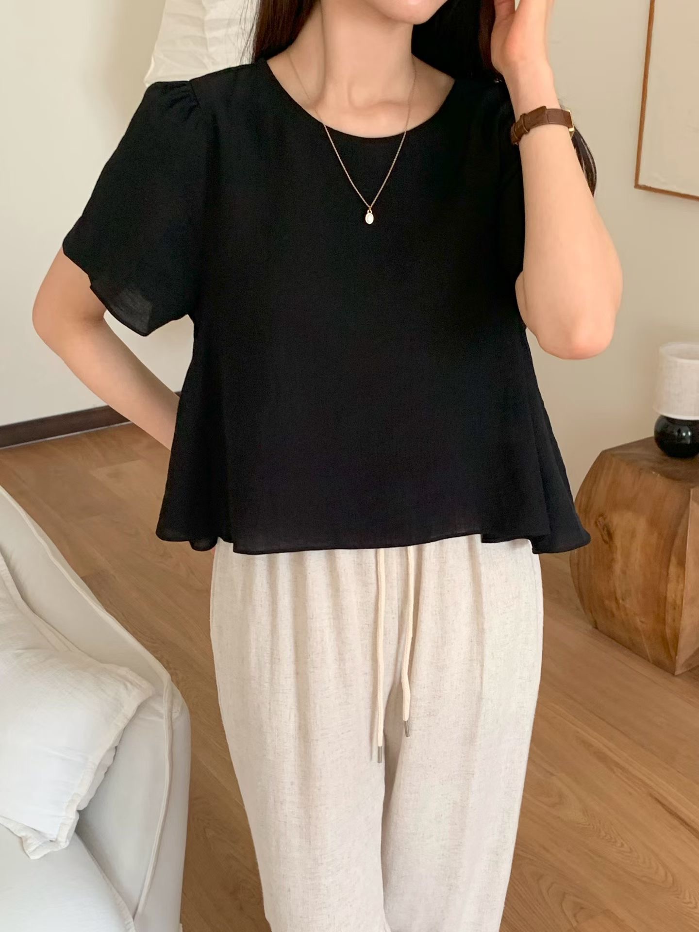 AND韓國代購女士新款人氣熱賣時尚26春夏職業休閑襯衫蕾絲衫AND襯衫/蕾絲衫圖色3