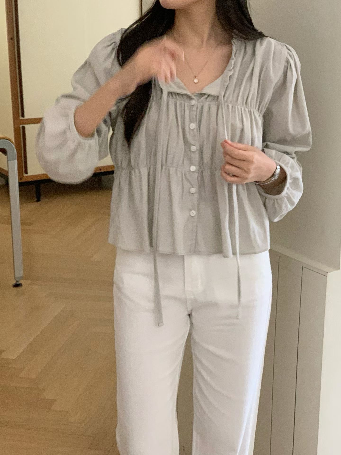 AND韓國東大門直郵女士新款職業人氣26春夏時尚襯衫蕾絲衫AND襯衫/蕾絲衫圖色2