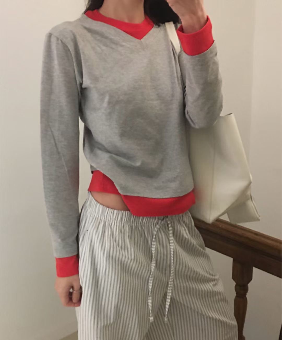 SEPTEMBER ISSUE-셉템버이슈-T韓國代購女裝新品26春夏長袖T恤假兩件SEPTEMBER ISSUE長袖T恤