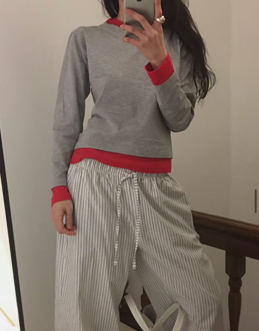 SEPTEMBER ISSUE-셉템버이슈-T韓國代購女裝新品26春夏長袖T恤假兩件SEPTEMBER ISSUE長袖T恤