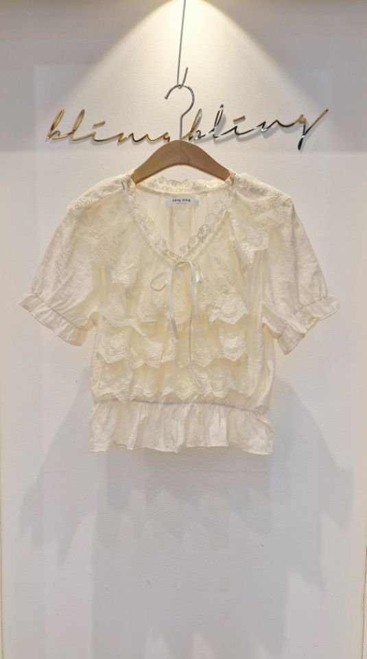 RICO/BLING BLING-S韓國直郵實拍女裝新品休閑襯衫蕾絲衫RICO/BLING BLING-S襯衫/蕾絲衫圖色1