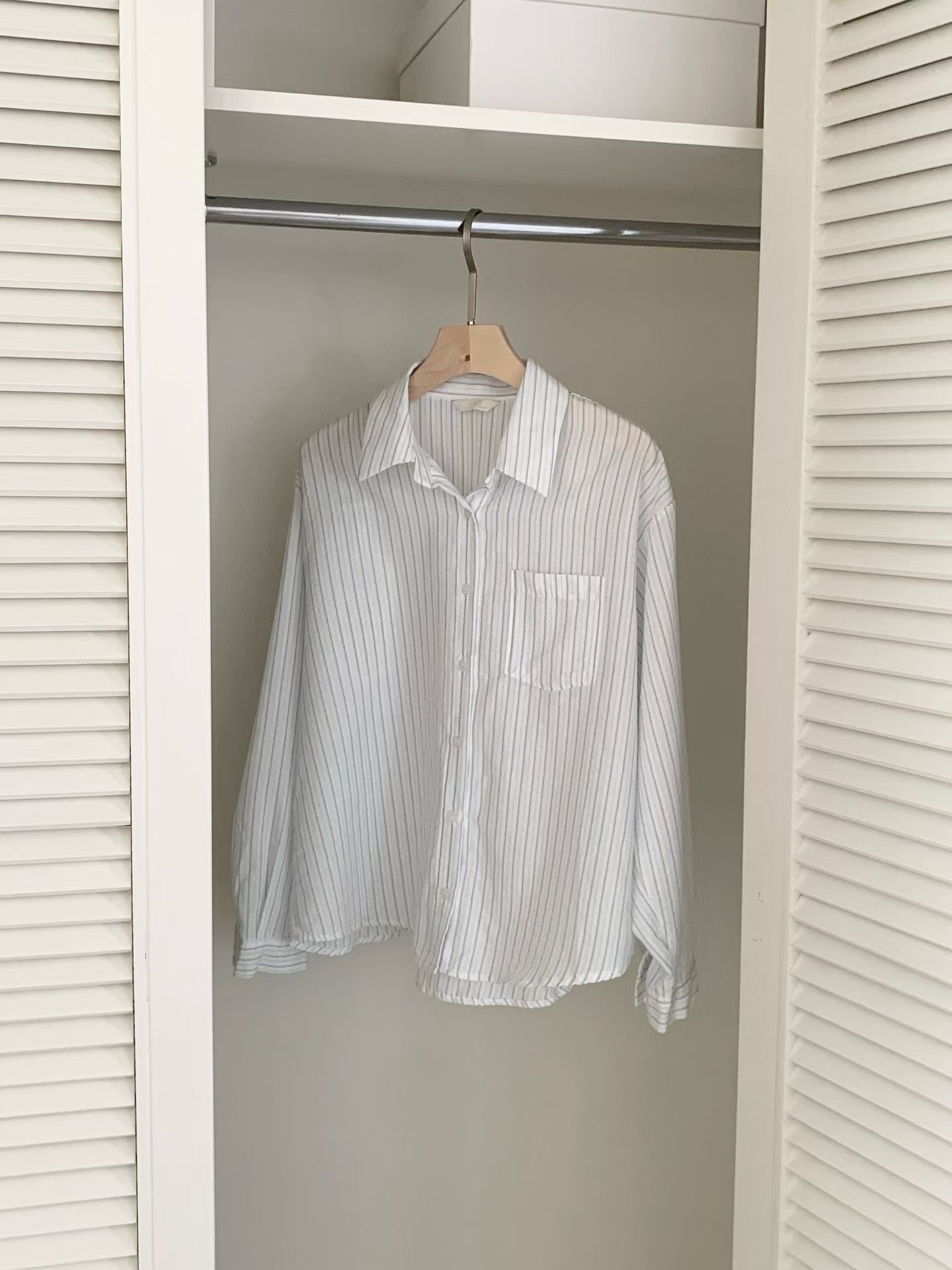 AND韓國代購女裝新品人氣熱賣推薦休閑時尚襯衫蕾絲衫條紋AND襯衫/蕾絲衫圖色1