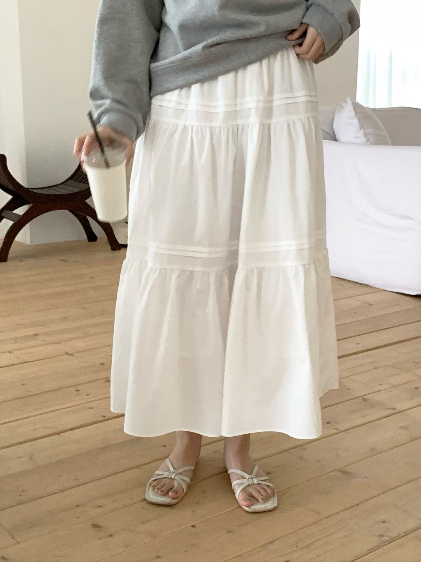 AND韓國東大門代購女裝新品26春夏職業時尚熱賣推薦長裙褶裥AND長裙