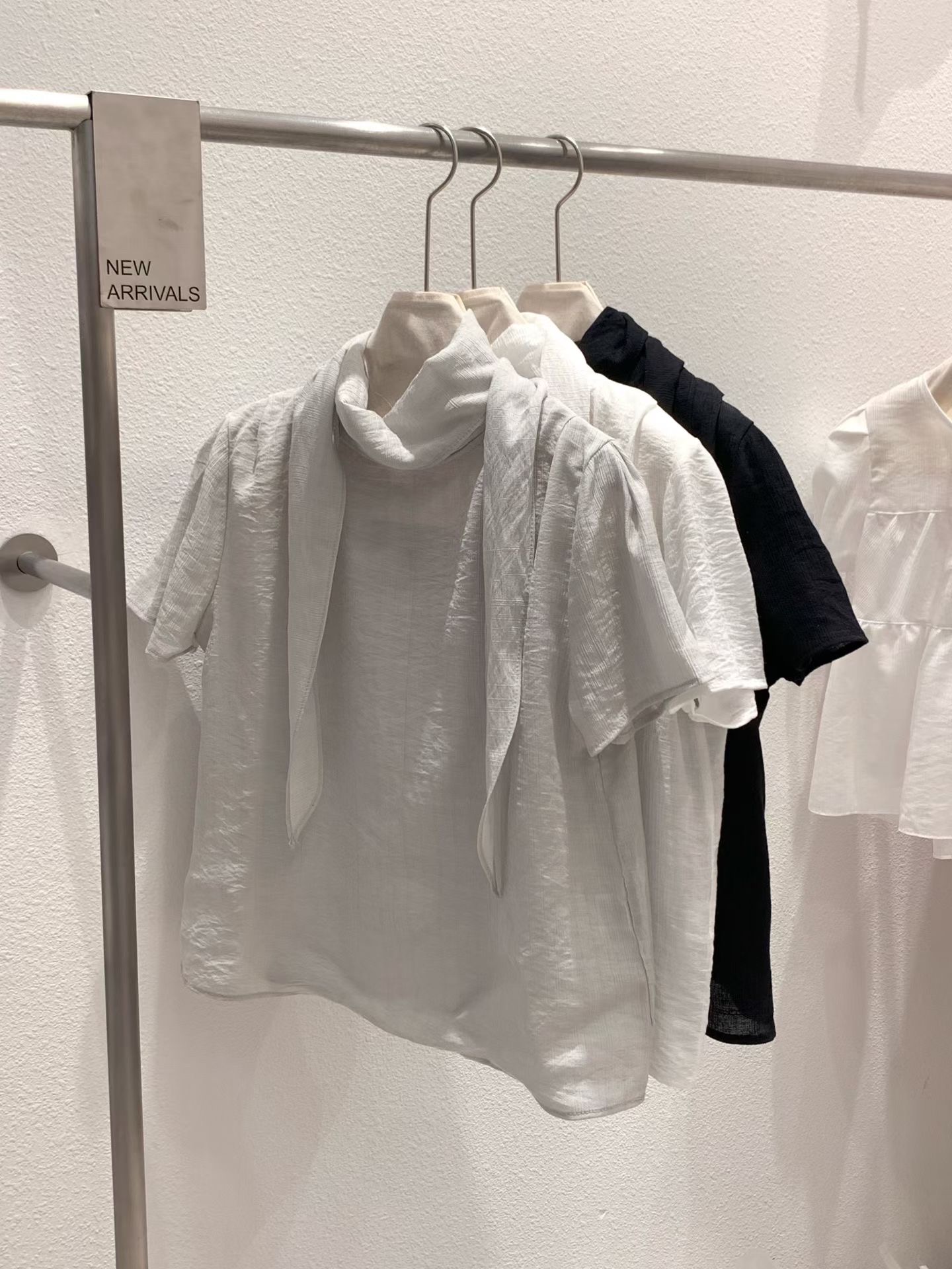 AND韓國東大門直郵女士新款推薦26春夏休閑襯衫蕾絲衫圍巾AND襯衫/蕾絲衫圖色2左二色