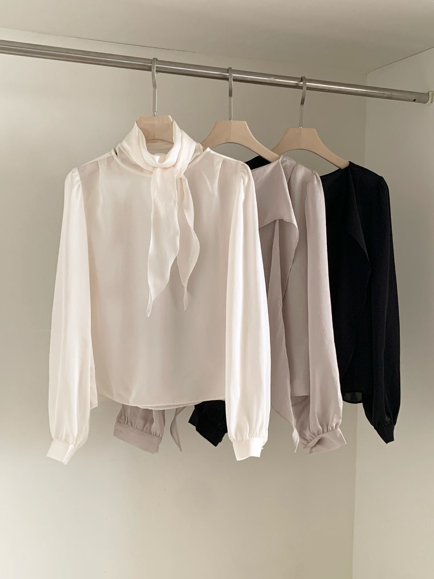 AND韓國代購女士新品休閑推薦人氣26春夏職業襯衫蕾絲衫圍巾AND襯衫/蕾絲衫