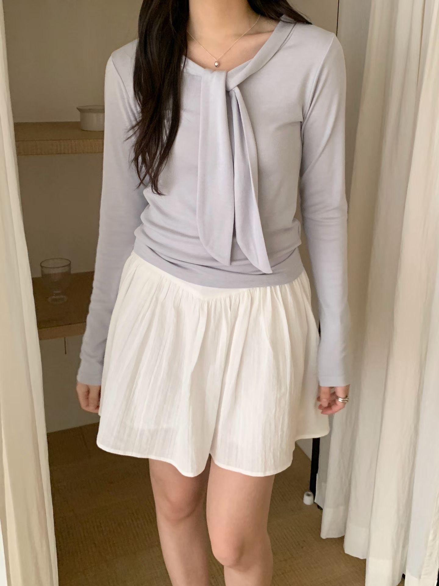 AND韓國東大門代購女士新款時尚休閑26春夏職業推薦長袖T恤AND長袖T恤