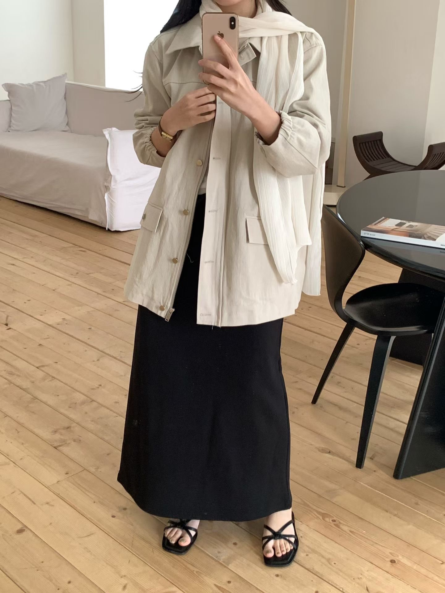 AND韓國直郵女士新款時尚26春夏人氣職業熱賣夾克不含圍巾AND夾克