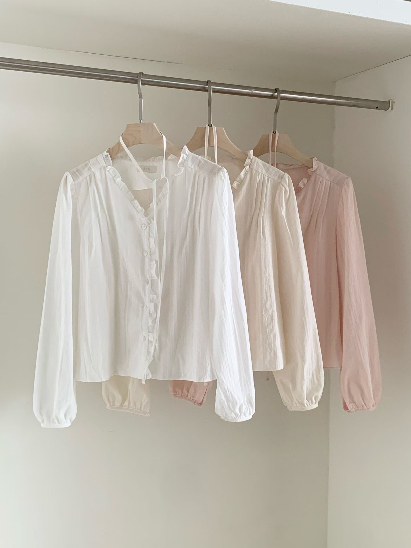 AND韓國直郵女士新品熱賣26春夏職業人氣時尚推薦襯衫蕾絲衫AND襯衫/蕾絲衫圖色2左二色