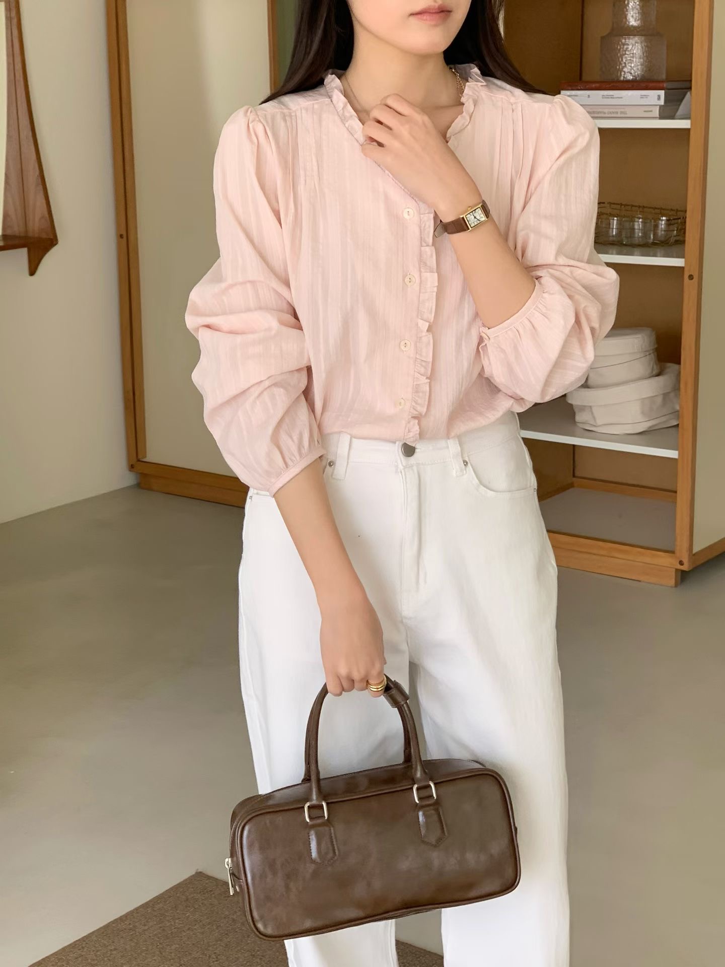 AND韓國直郵女士新品熱賣26春夏職業人氣時尚推薦襯衫蕾絲衫AND襯衫/蕾絲衫圖色3