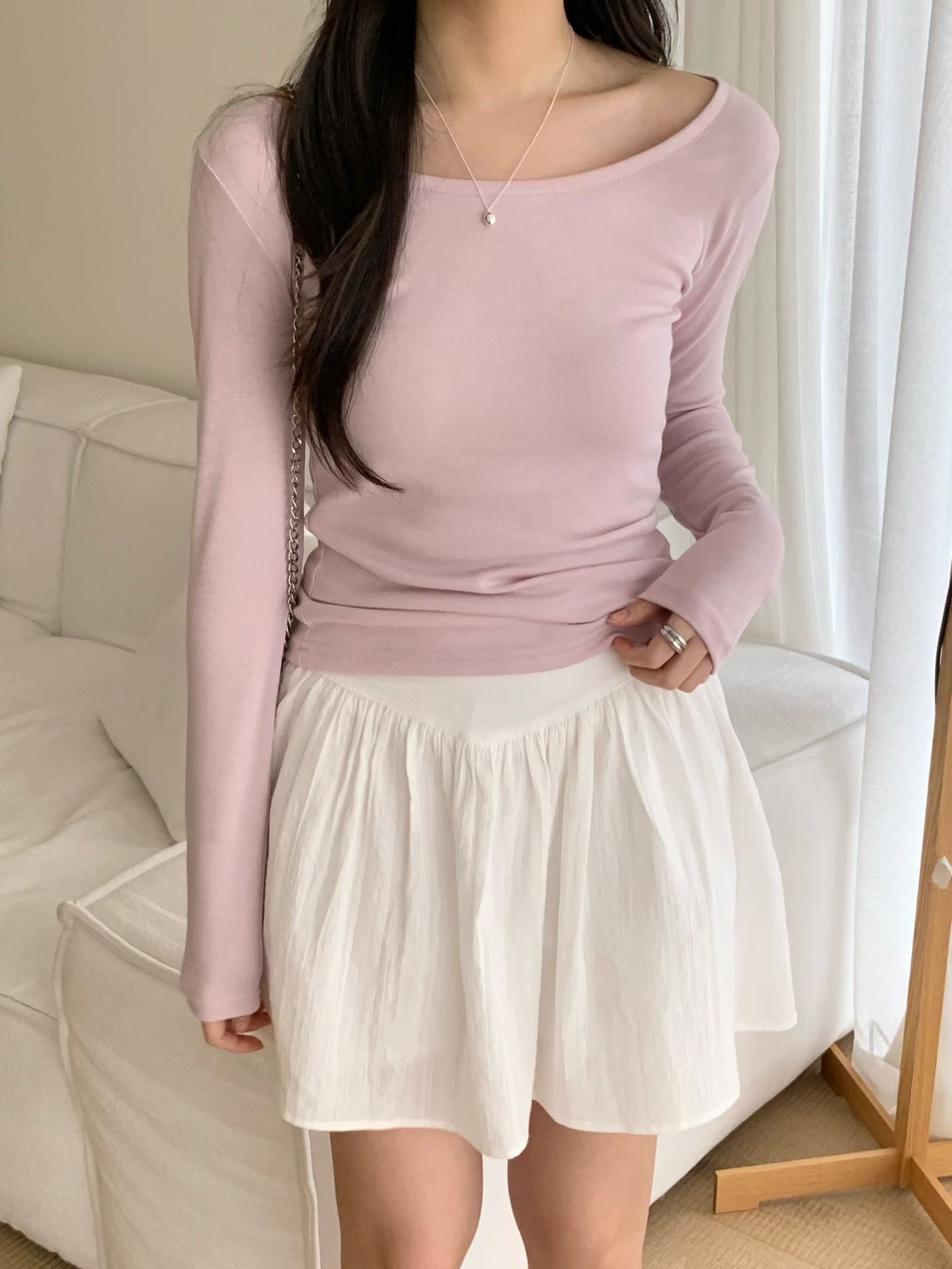 AND韓國代購女裝新品熱賣休閑推薦時尚人氣職業26春夏長袖T恤AND長袖T恤圖色3