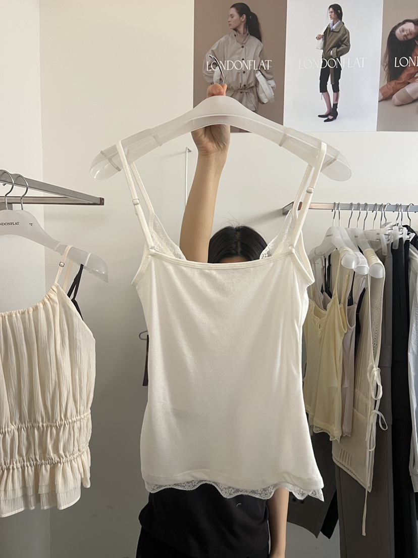 LONDON FLAT東大門實拍女裝新款時尚真品人氣吊帶背心蕾絲LONDON FLAT吊帶/背心