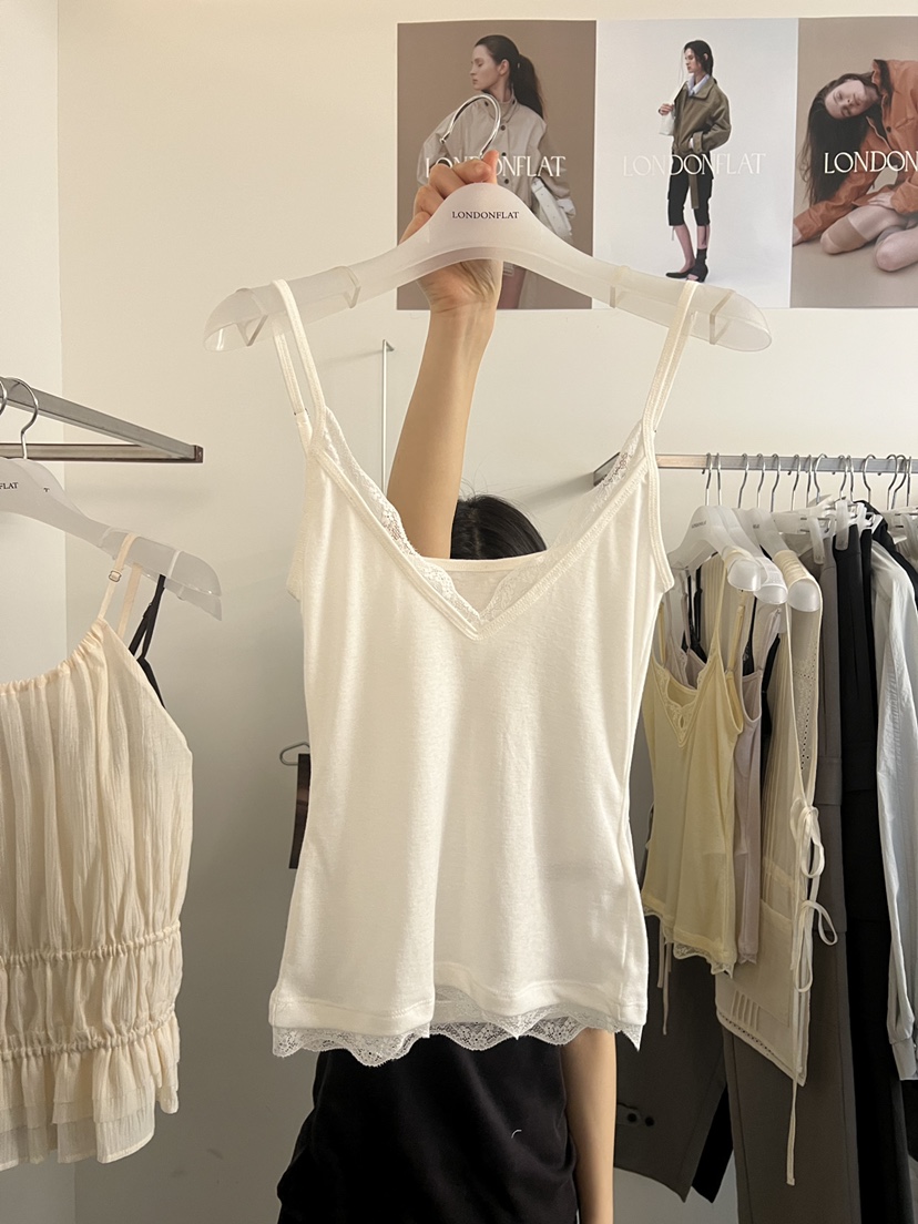 LONDON FLAT東大門實拍女裝新款時尚真品人氣吊帶背心蕾絲LONDON FLAT吊帶/背心圖色1