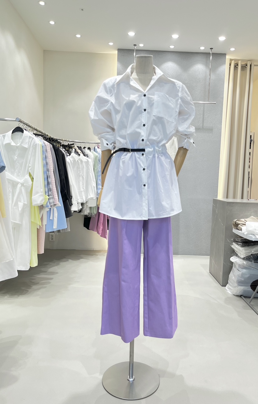 TANIA東大門直郵女裝新款人氣休閑熱賣襯衫蕾絲衫含腰帶套裝TANIA襯衫/蕾絲衫