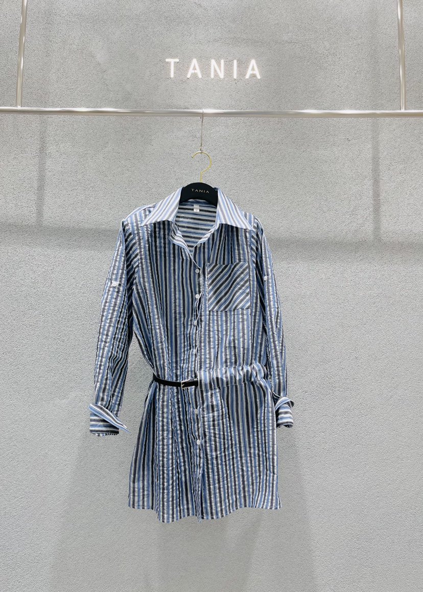 TANIA東大門直郵女裝新款人氣休閑熱賣襯衫蕾絲衫含腰帶套裝TANIA襯衫/蕾絲衫圖色2